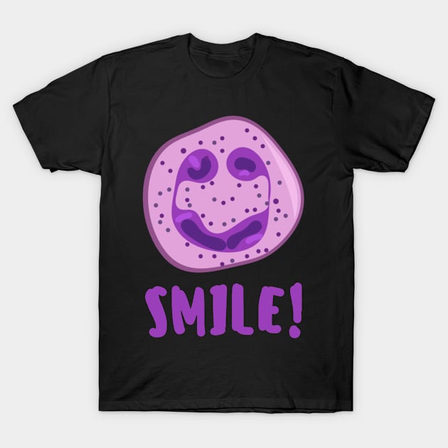 White Blood Cell Smiling Neutrophil T-Shirt by ttyaythings